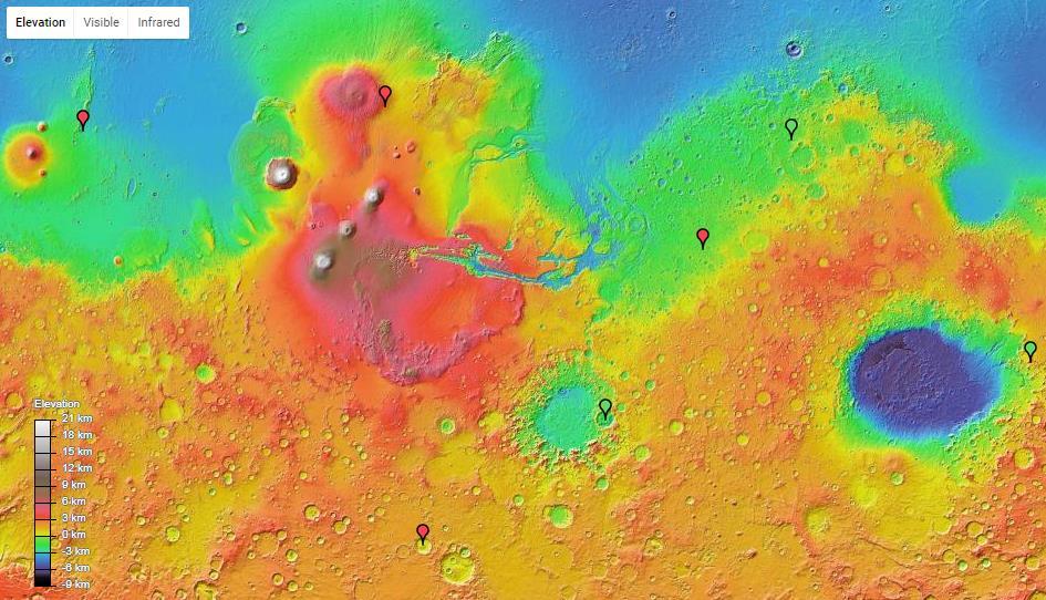 An interactive map called Google Mars will allow us