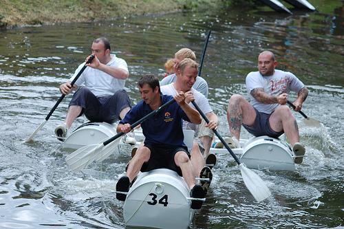 Q9. An event involved paddling a homemade raft down a fast-flowing
