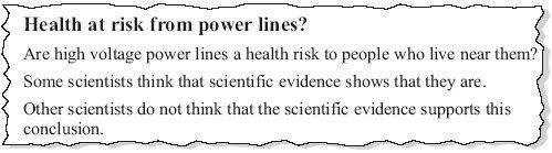 (c) This is an item from a newspaper. Which two suggestions would reduce the possible risk to people s health? Put a tick ( ) in the box next to your answers.