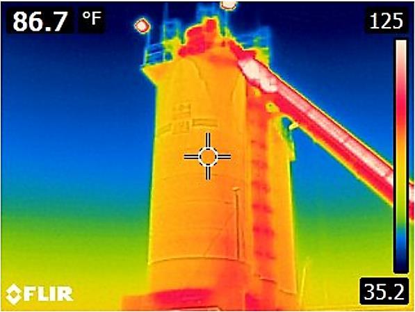 a thermal imaging system to obtain a