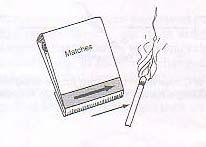 Questions 4 and 5 refer to the following data and diagram. The lighting of matches in a matchbook illustrates several different energy transformations. 4. When you strike a match on the rough strip of a matchbook cover, you transform a.
