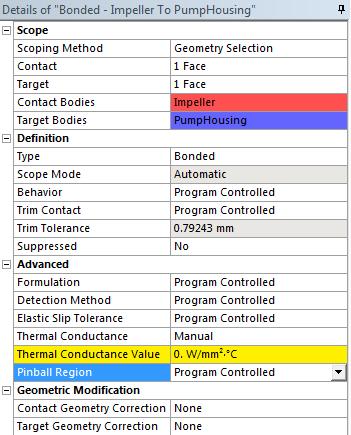 Thermal Contact The amount of heat flow across a contact interface is defined by the contact heat flux expression q shown here: T contact is the temperature of the contact surface and T target is the