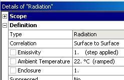 In the example shown, 2 radiation boundaries are