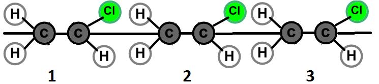3.) Draw a molecule of polyvinyl Chloride (PVC). Remember to use correct number of bonds to each atom. Polyvinyl NOT monovinyl chloride.