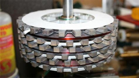 Fig. 12. Axial view of combined-phase stator. in a typical experimental static torque test.