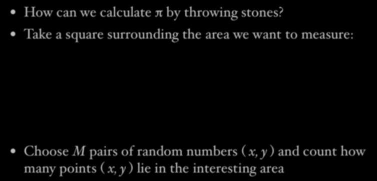 Throwing stones into a pond How can we calculate π by throwing stones?
