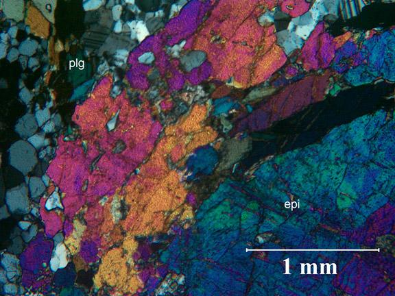 Figure B-8 Photomicrograph of gneiss exhibiting relatively large and fused grains/crystals. B.5.