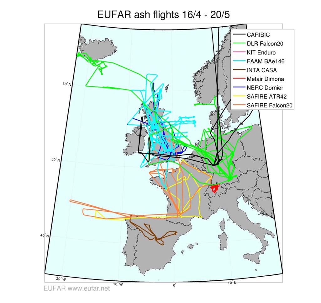 EUFAR Contribution to the Volcanic Overview Ash of Airborne the Operator s Monitoring Activities Contributions of European Research Aircraft to the Aircraft Activities monitoring of the ash plume