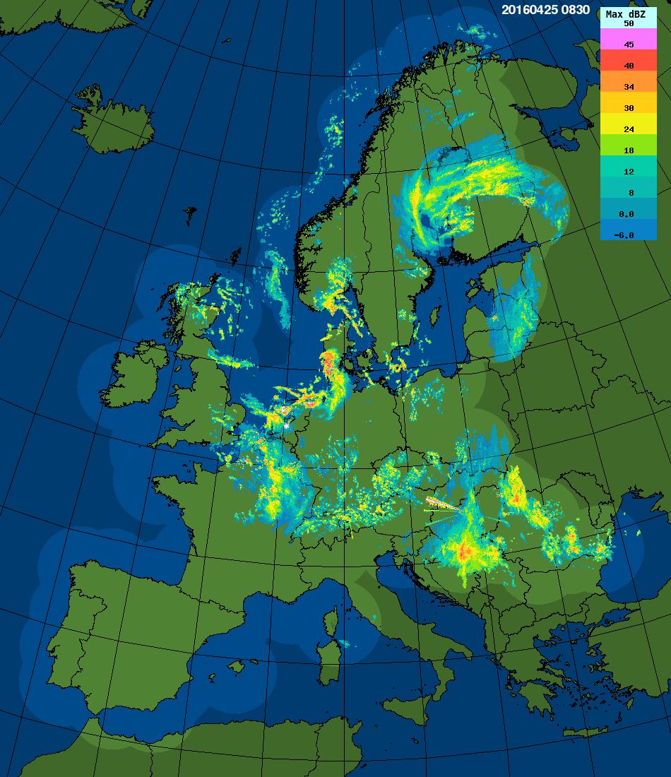 Radar composite ~200 radars in EU with