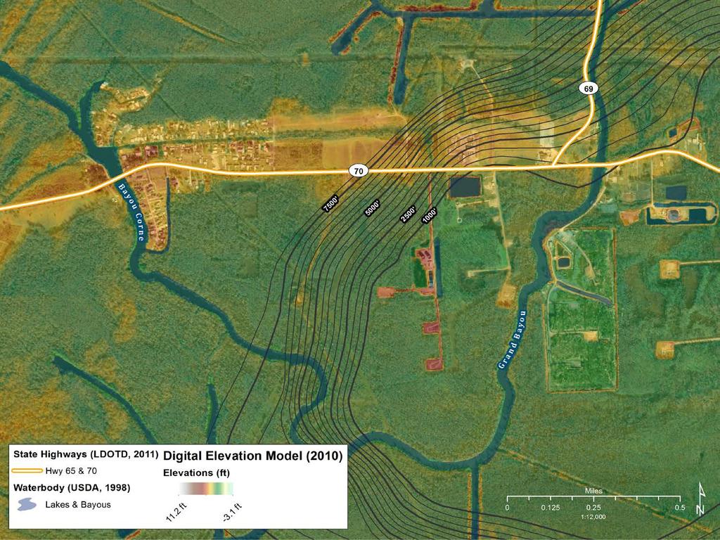 Bayou Corne Salt dome contours by New Orleans Geological