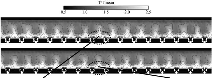 Figure 24: Mean temperature on a un-rolled surface of a