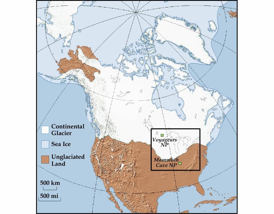 CONTINENTAL GLACIATION Began ~5 Ma The ice sheets affected Voyageurs National Park, but did not
