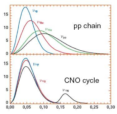 How much does the CNO cycle contribute in the Sun?