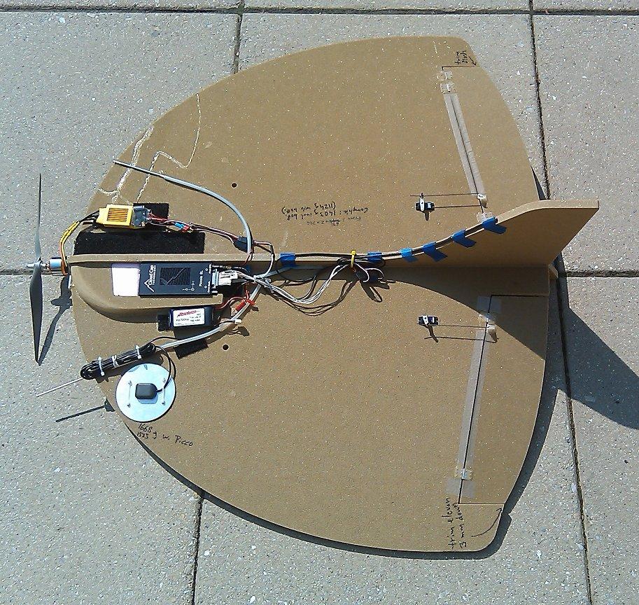 Fig. 5. Uglo 6 development platform used in this work. During testing, the aircraft was flown manually while telemetry data were logged via the on-board Piccolo SL autopilot system. B.