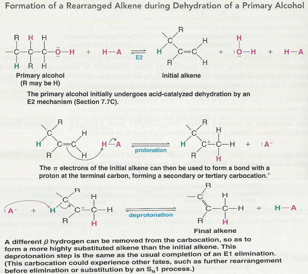 7.8 - Carbocation Stability and the Occurrence of Molecular Rearrangements Rearrangements during Dehydration of Secondary Alcohols: - The positive formal charge shifts away from the rst carbocation