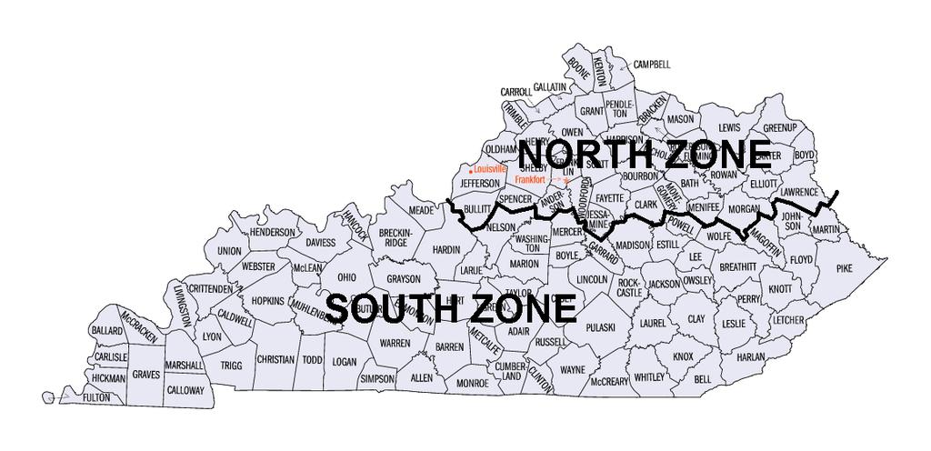 Kentucky State Plane Coordinate System 2 Zones to
