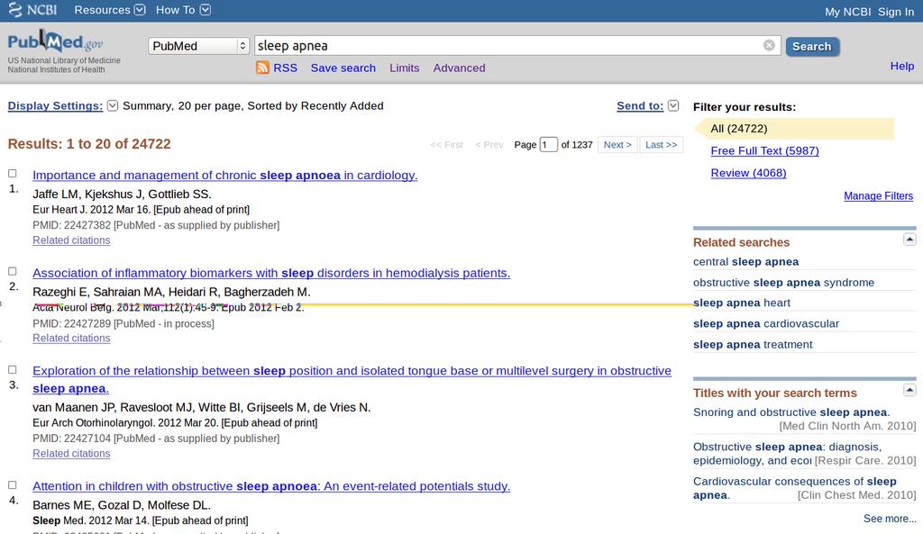 Searching PubMed EBM