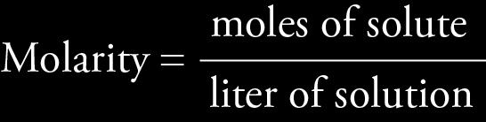 Molarity Converts between moles
