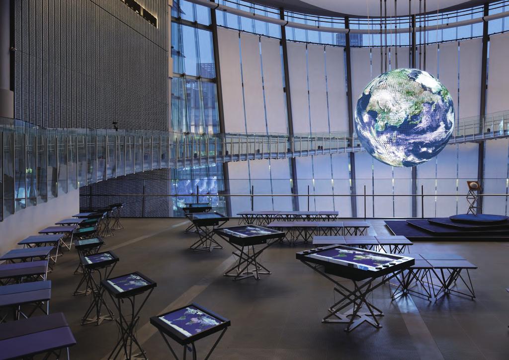 Search for the Earth Geo-Scope These interactive tabletops allow visitors to freely access a wide variety of Earth measurement data assembled from researchers and research organizations in Japan and