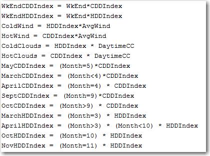 Interacting Indexes for Slope Shifts» CDD and HDD Index variables can then be interacted