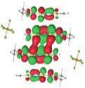 The PF6 molecular orbitals are lower in energy and they hardly mix with the frontier orbitals of the EDO-TTF stack.