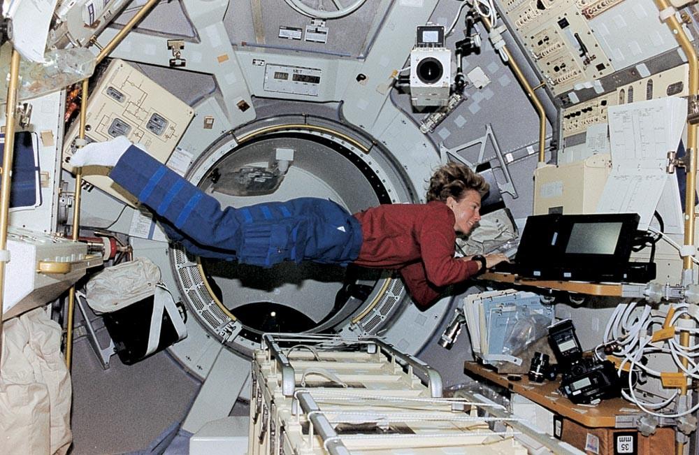 Weightlessness in space is the result of both the astronaut