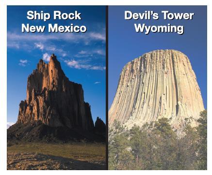 20.2 The life of a volcano *Devil s Tower and Ship Rock are examples of extinct