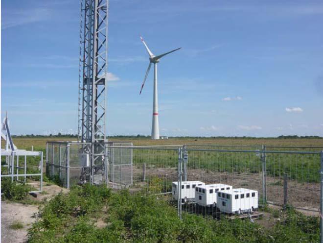 Deutsche WindGuard Lidar test station 135m mast equipped with cup