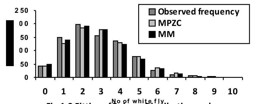 of Observed Poisson distribution potato frequency white fly MPZC MM 0 43 43.00 49.69 1 148 15.71 138.08 198 183.75 191.85 3 156 179.06 177.70 4 135 130.86 13.45 5 78 76.51 68.61 6 5 37.8 31.77 7 9 15.