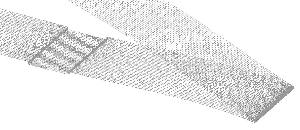 The results of this simulation provide the inflow boundary conditions for the integrated LES domain of a spanwise airfoil section, Fig. 4.
