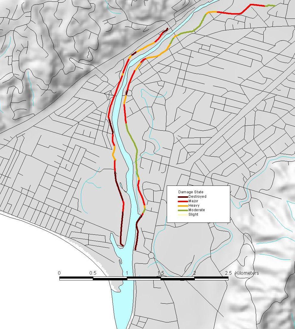 Lower Hutt Petone Seaview Figure 4. Map of Damage States for Hutt River Stopbanks Table 2.