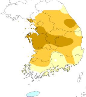 2014-2015 Drought in Korea Drought conditions SPI drought maps during