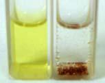 The red solid in quartz cuvette (right) are Au@IFMC-100. Fig.