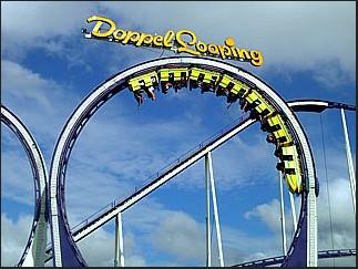 136) Draw the correct Free Body Diagram for the second to last car of the roller coaster shown below.