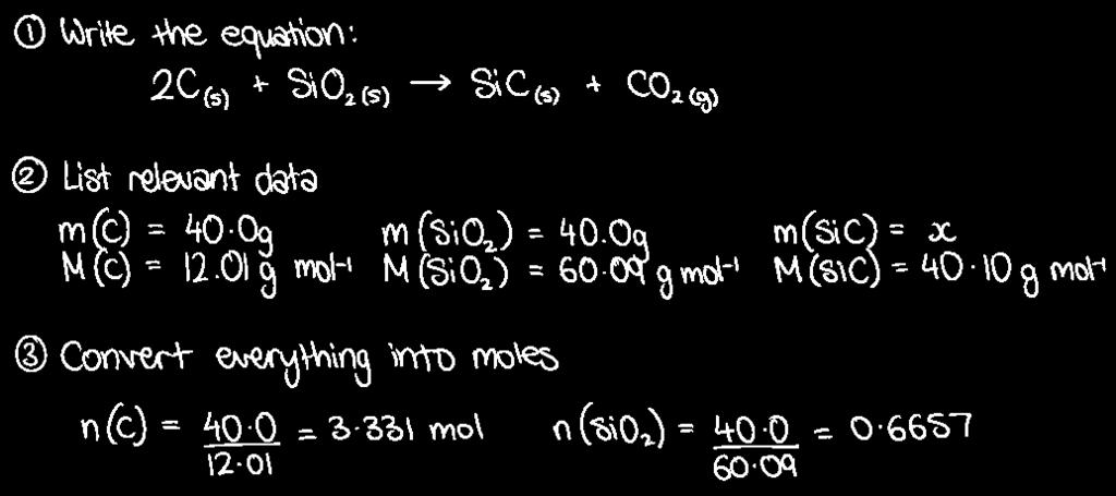 1.4.2 - Determine the limiting reactant in excess when quantities of reacting substances are given If there