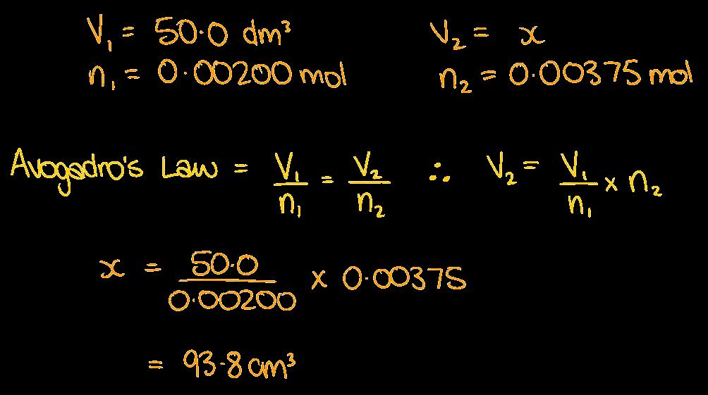 5 - Apply the concept of molar volume at standard temperature and pressure in calculations For example, if we have 1.00 mol of an ideal gas at 273K (0 o C) and 1.0 atm (101.3 kpa).