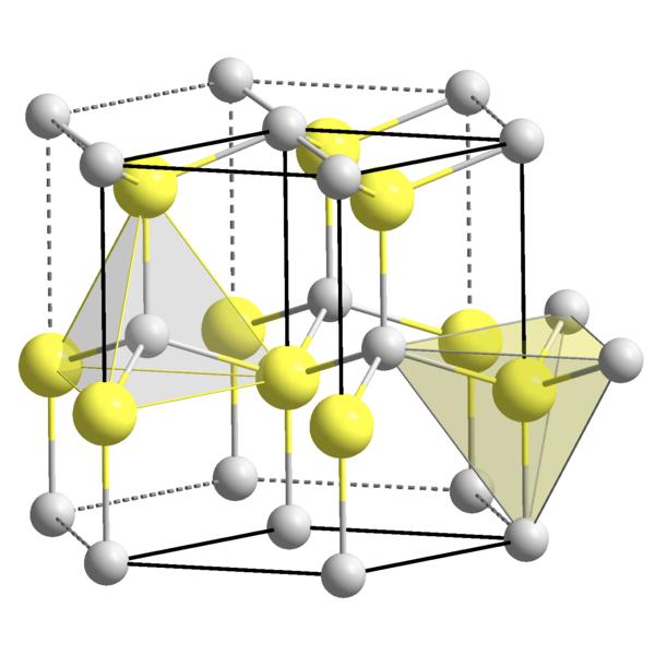 Filling of cation is only in tetrahedral of one orientation (apex upward). The coordination number of each ion is 4.