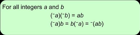 Properties of Integer Multiplication For all integers