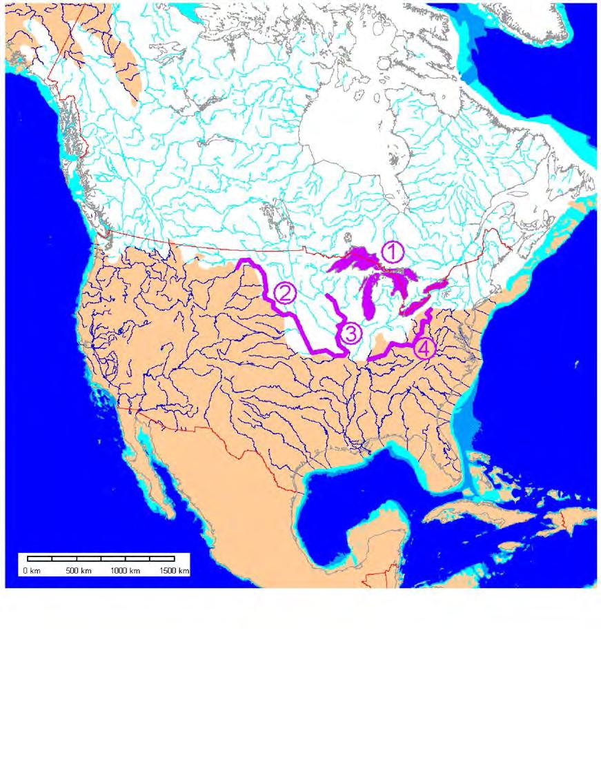 Glacial Maximum North America Major Effects: 1. Great Lakes 2.