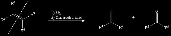 When =, an aldehyde is formed. Therefore, for ozonolysis, depending on the groups of the starting alkene, the product can be aldehydes and/or ketones.