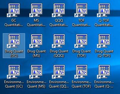 MassHunter Quantitative Software There are 15 possible Quantitative Analysis icons Use the icon applicable to the instrument and dataset