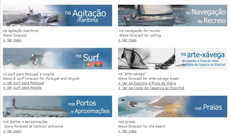 Portuguese EEZ. Monitoring network The operational forecast system Qual é a tua Onda? displays sea state forecasts and other information.