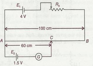 i)find the potential difference between the ends A and B of the potentiometer?