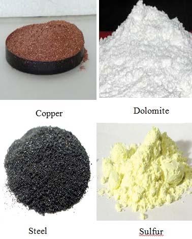 Experimental Materials In this work material such as copper, steel, dolomite and sulfur is used for analysis and there physical properties are shown in Table-2.
