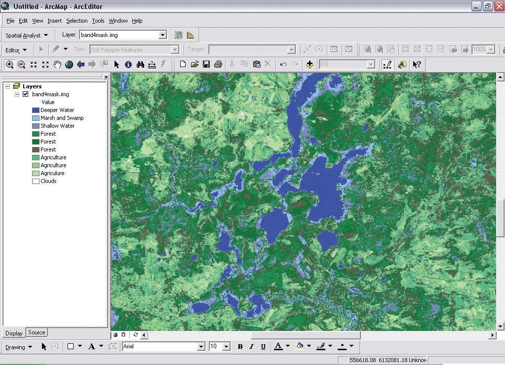 Preserving Biodiversity in Russia's Meshora Lowland Using GIS for Image Analysis and Land Cover Classification A small portion of the Pra River Watershed is shown classifi ed into 10 classes.