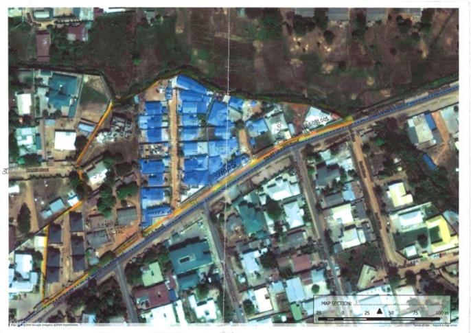 crime. Figure 2: Satellite image with boundaries of Badarawa-Malali. See Figure 1 for district in context. 3.