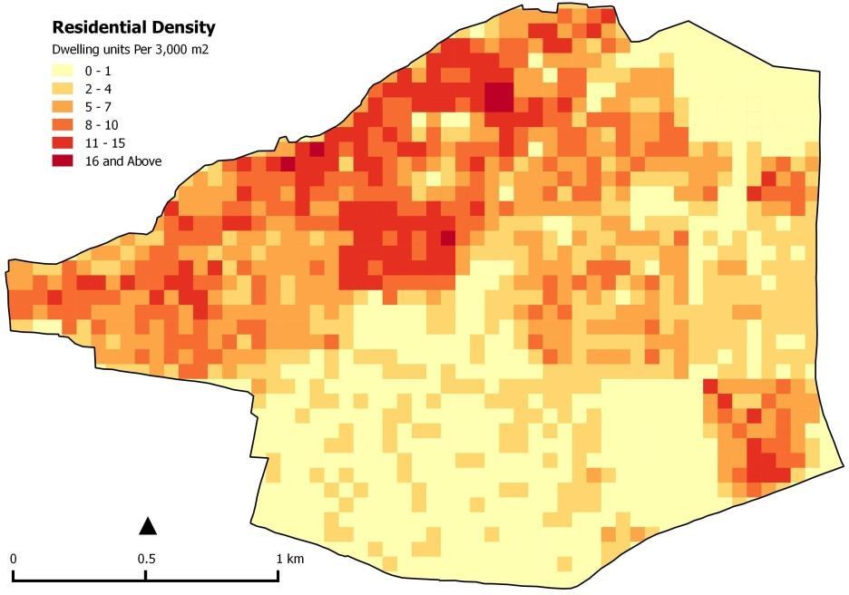 (b) Figure 5: Badarawa-Malali urban district (a) Land Use (b) Density of residential units all datasets used in producing these maps were collected from the BEI exercises. 3.