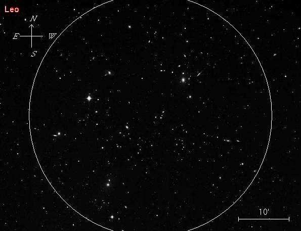 Abell 1367 FOV through 20mm Nagler on 18" f4.5 Above is a simulated shot centered on Abell 1367 with an 18" f4.5 telescope and a 20mm Nagler. How many galaxies do you see in this FOV?