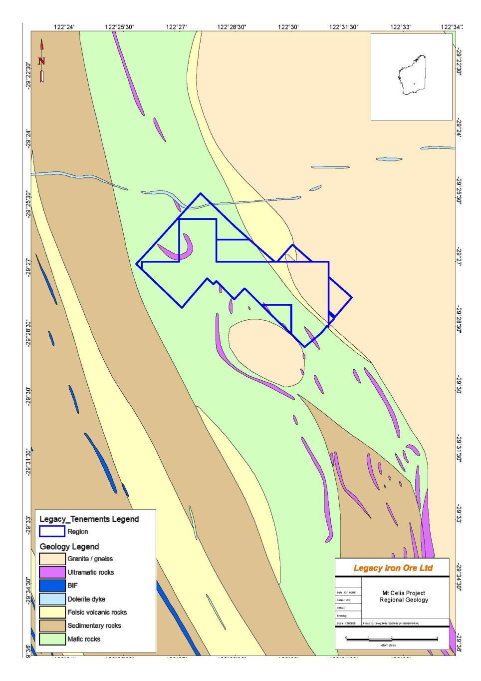 Figure 3: Regional Geology of the Mt Celia area Kangaroo Bore Resource Statement The Mineral Resource estimates were prepared using drill hole data provided by the Company.