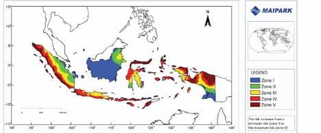 Figure 3: Earthquake Risk Zone Map of Indonesia 2010 Source: MAIPARK Seismic Design Code For Indonesia SNI 1726: 2012 is the Engineering Design Code for Indonesia.